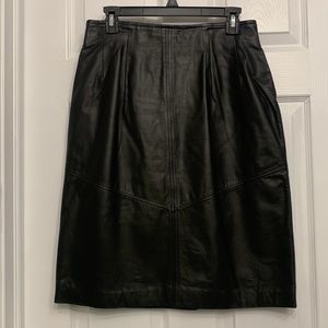 Black leather skirt